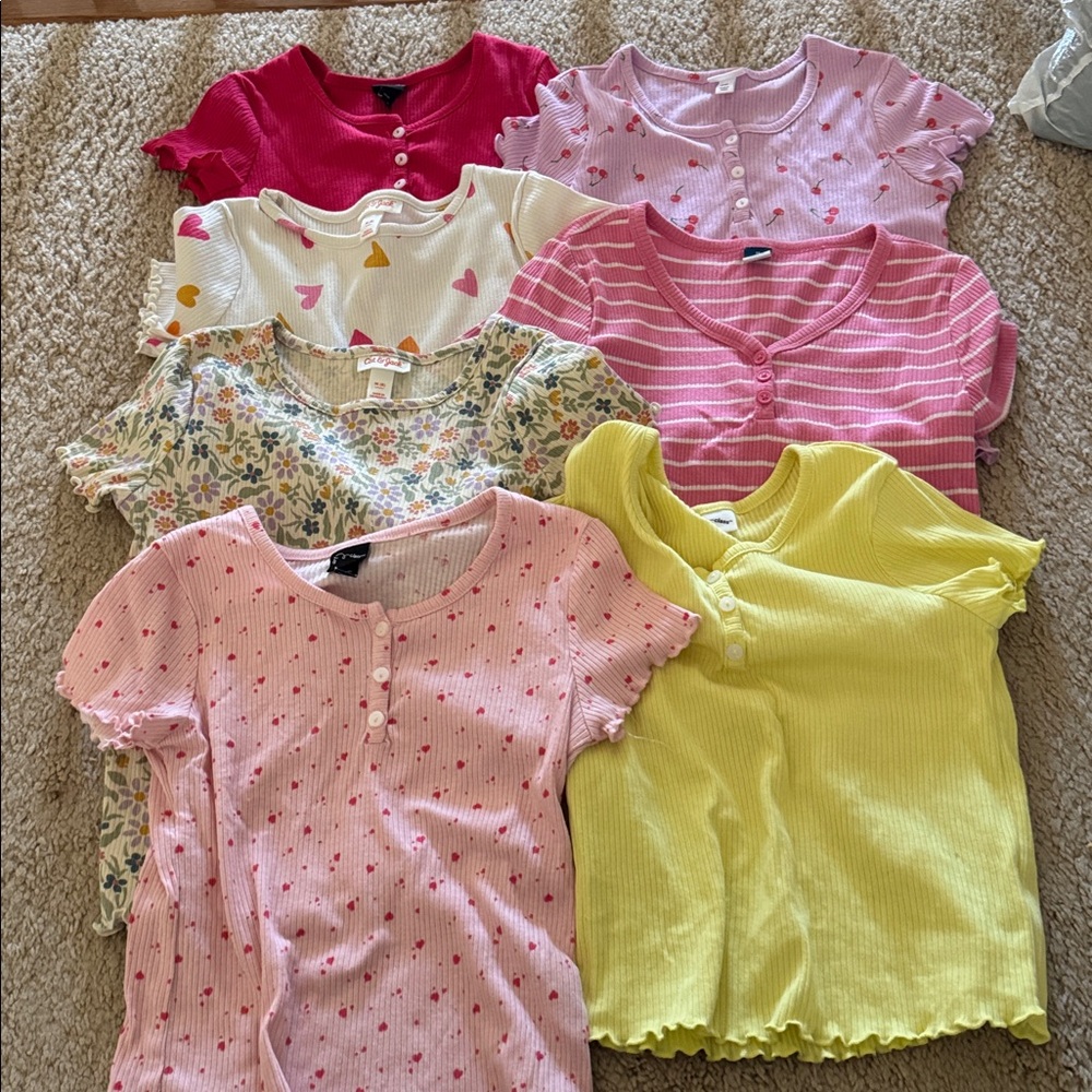 Colorful Ribbed T-Shirts Set girls medium